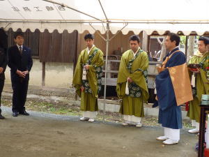 安在所移築工事祈願祭